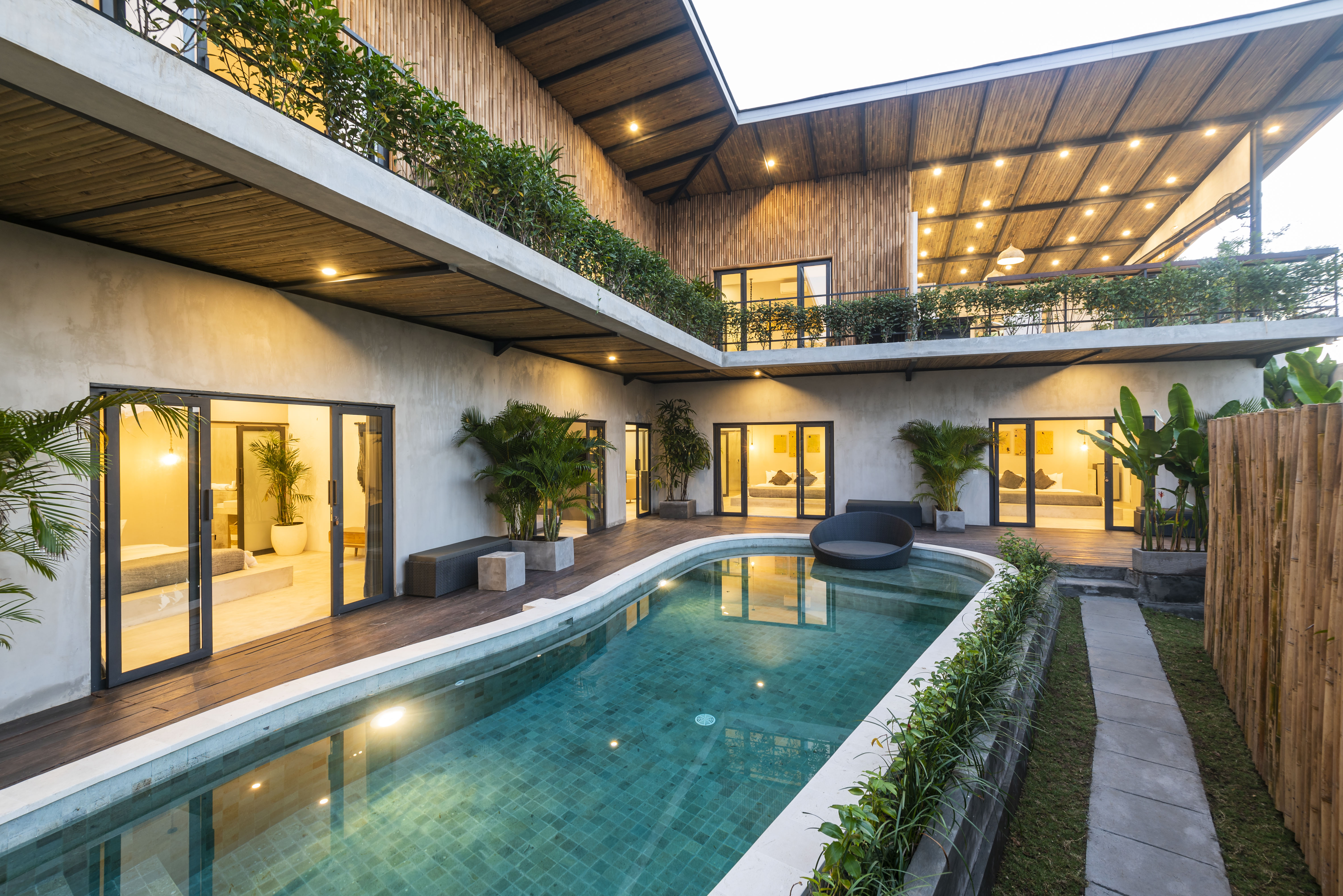 pool and rooms