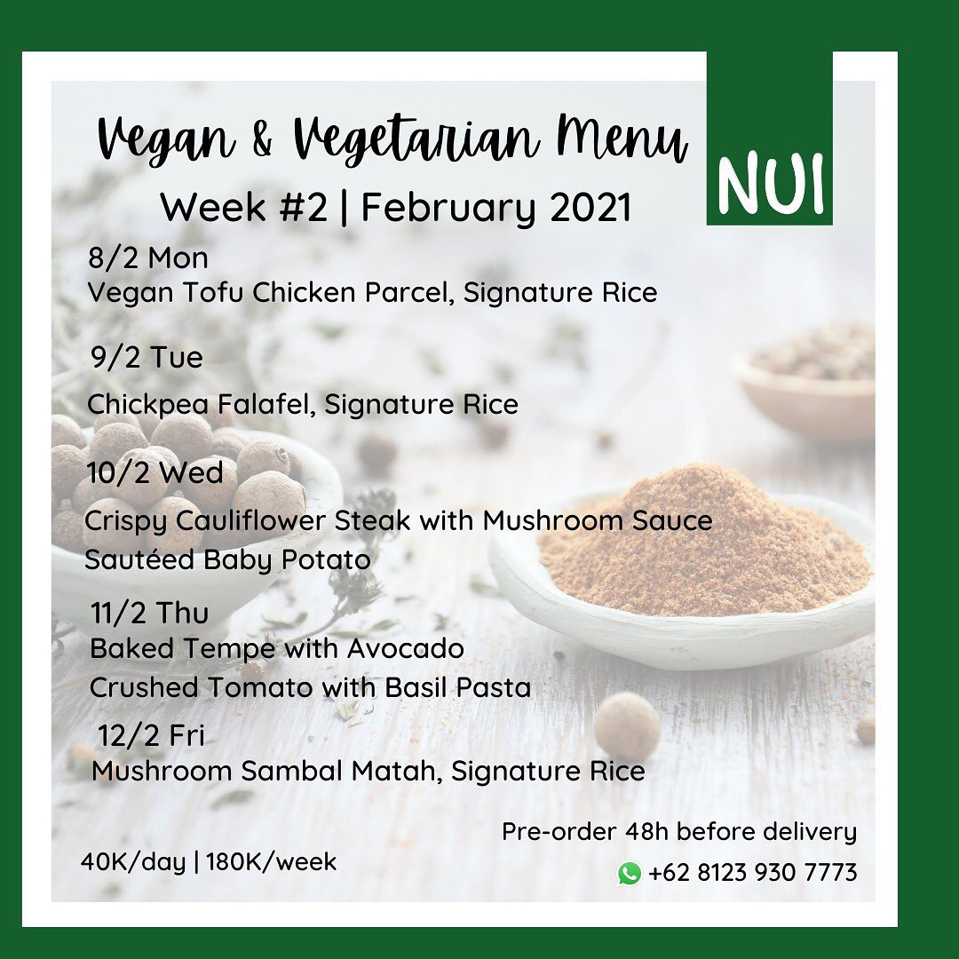 Vegan Menu Sample