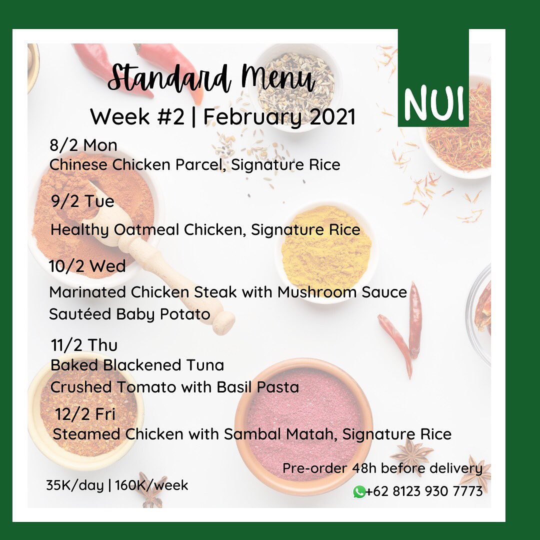 Standard Menu Sample